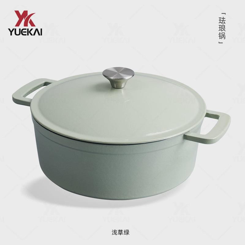 月凯22cm珐琅铸铁锅:家用多功能炖锅,经典焖烧,厂家直销!
