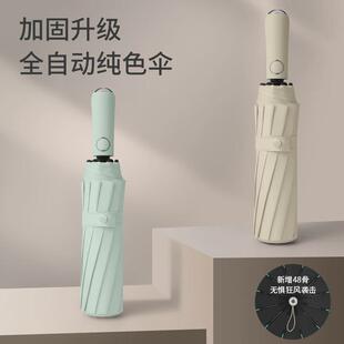 12骨全自动晴雨伞48骨双龙骨商务抗风折叠雨伞遮阳广告伞