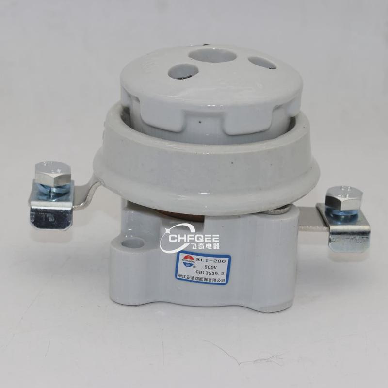 rl1-200型螺旋式底座200a380v陶瓷保险丝熔断器底座铜制芯