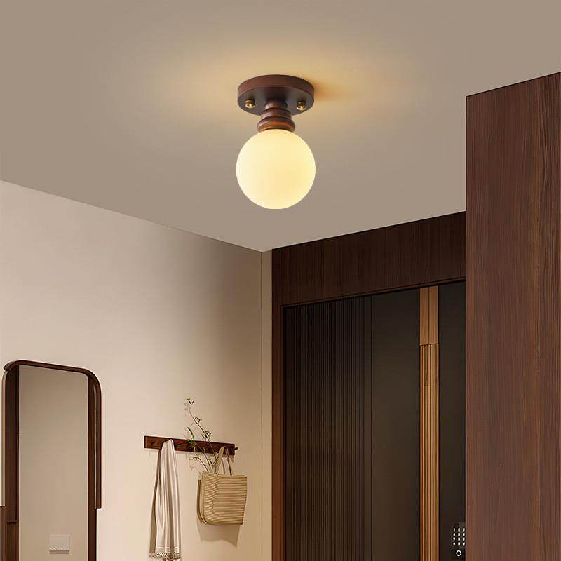 中古风走廊过道灯胡桃色木吸顶灯阳台灯复古衣帽间入户门厅灯具,家装灯饰光源,壁灯,淘宝优惠券,粉丝福利购,淘宝优惠卷