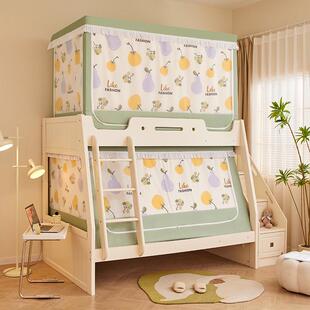 书架印花遮光子母床蚊帐上下铺梯形卡通款儿童双层床蚊帐