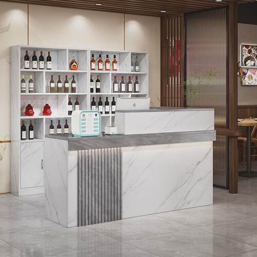 收银台简约现代饭店吧台酒柜一体转角吧台柜商用店铺餐饮前台柜台