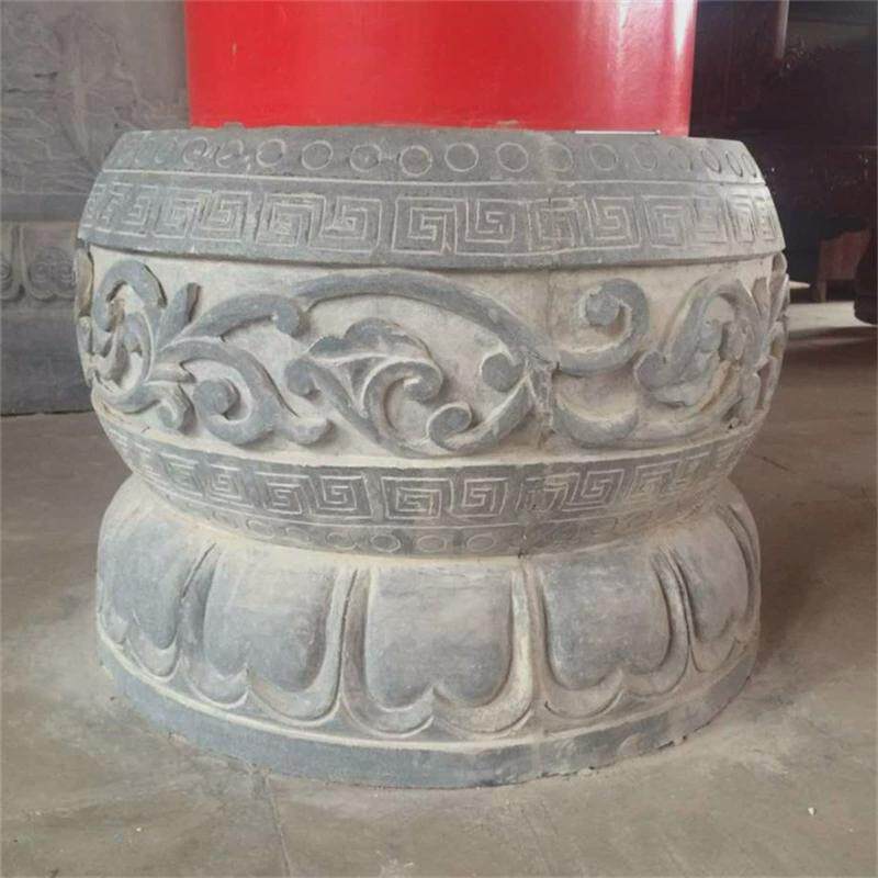 石墩子底座柱墩石青石鼓墩柱顶石空心柱础石柱脚石垫基石雕圆墩