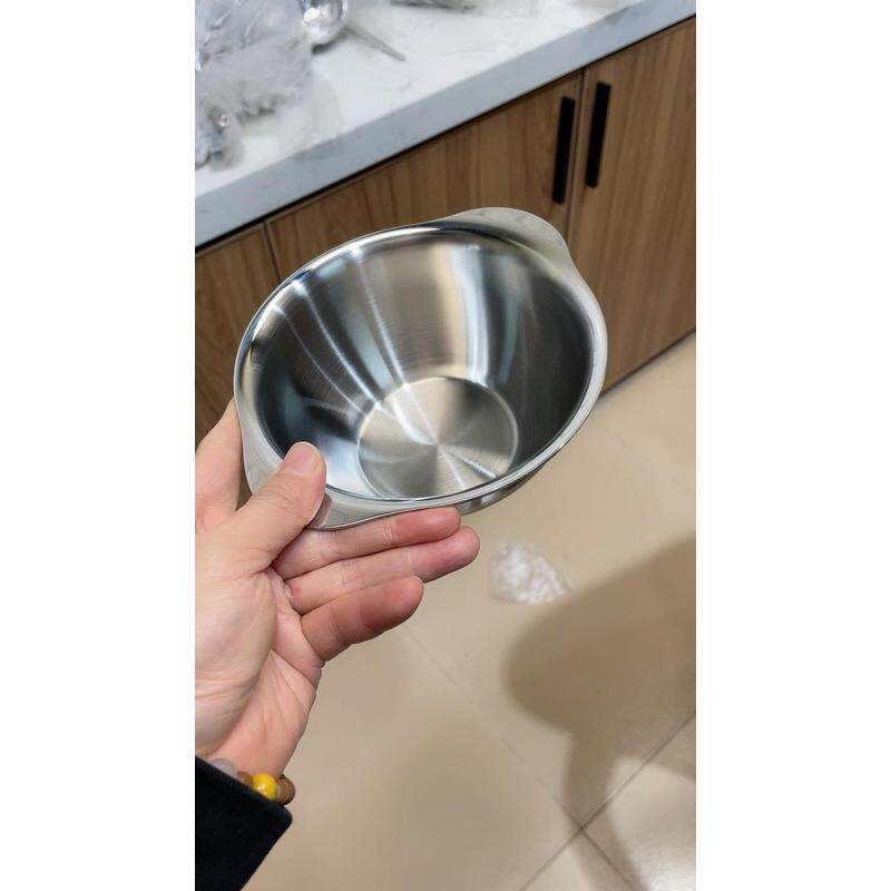 eq4f精致小碗!带不锈钢小碗304耳朵吃饭碗水果碗三层钢可加热小