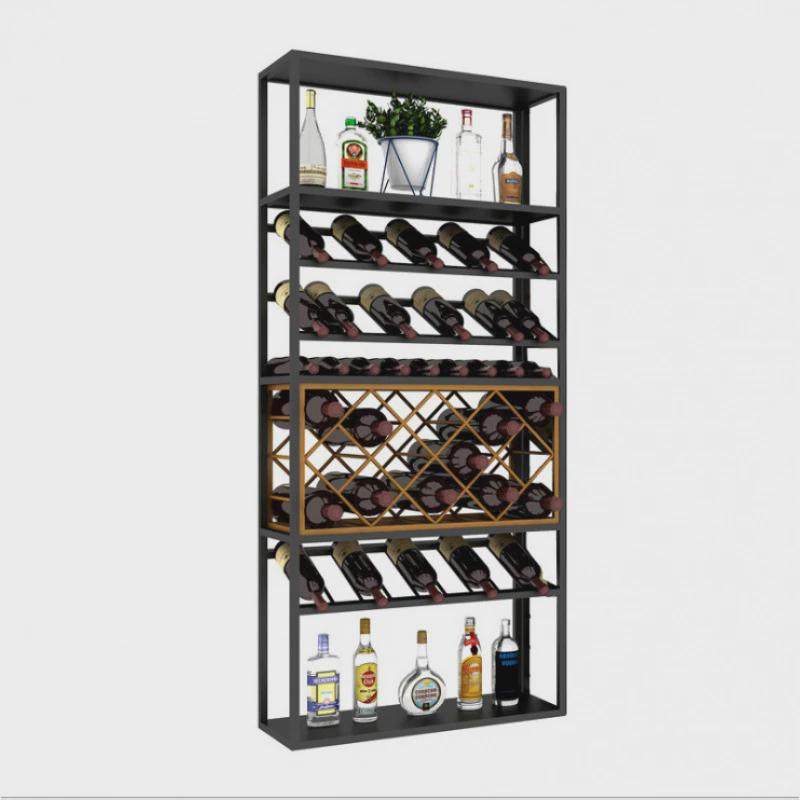 酒吧葡萄酒架展示架餐厅卡座酒瓶装饰架屏风壁挂落地置物架工业风