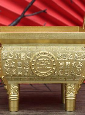 唐腾黄铜摆件仿古做旧千秋鼎铜器工艺品铜鼎创意鼎盛批发纯铜制品