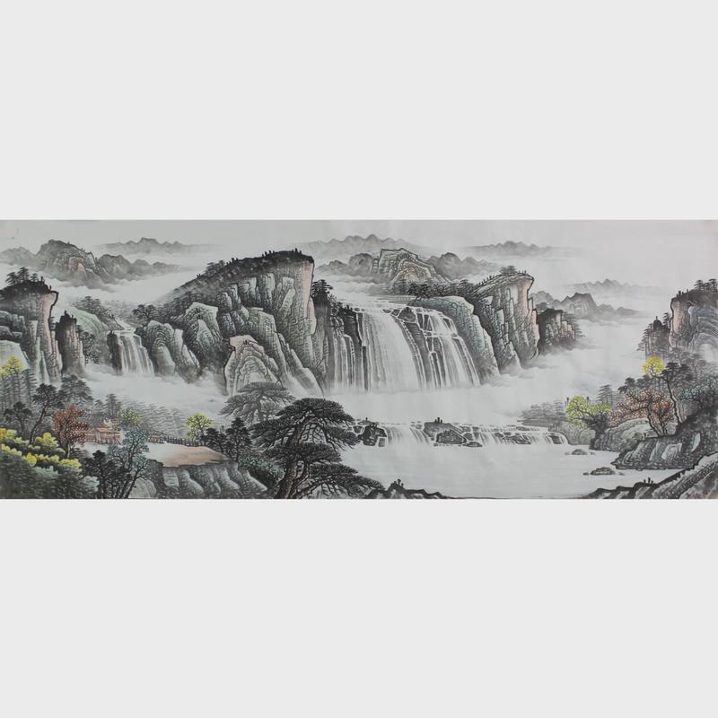 纯手绘水墨画六尺国画山水画小画芯无框卧室客厅书房背景挂画