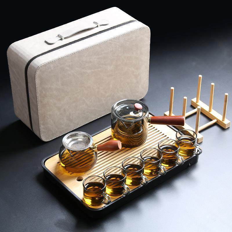 轻奢小型高档玻璃茶具套装家用便携包收纳户外旅行干泡茶盘煮茶壶,餐饮具,功夫茶具,淘宝优惠券,粉丝福利购,淘宝优惠卷