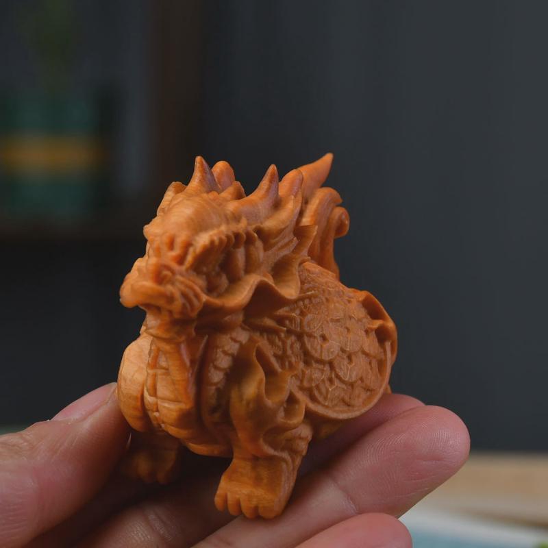 太行崖柏桌面龙龟工艺品木雕摆件小饰品崖柏陈化高油男士随身把玩