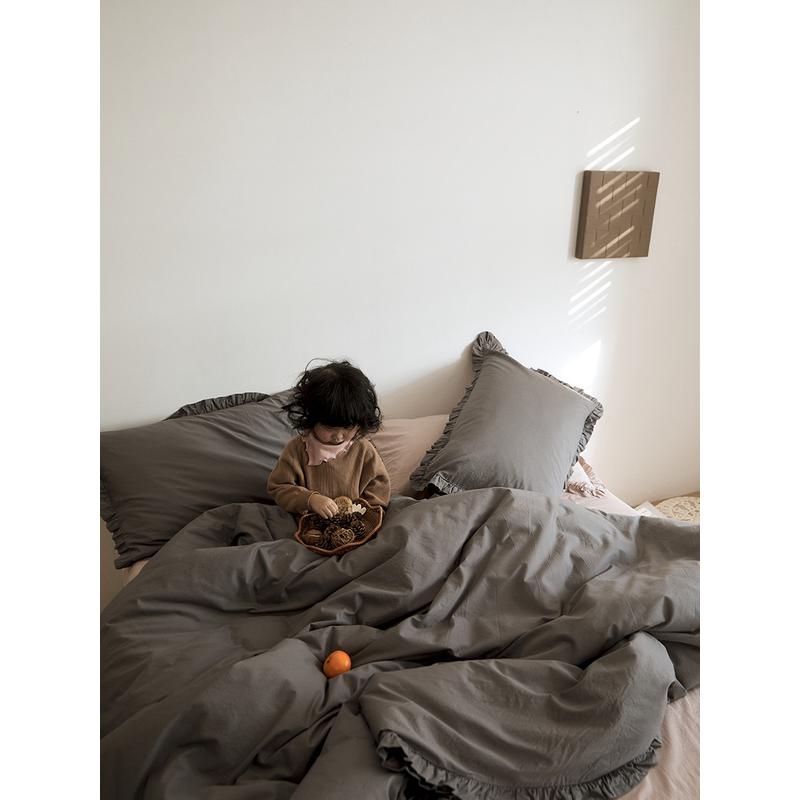 tuf4ins品小清新森系被套100棉床笠款床单床花边四件套