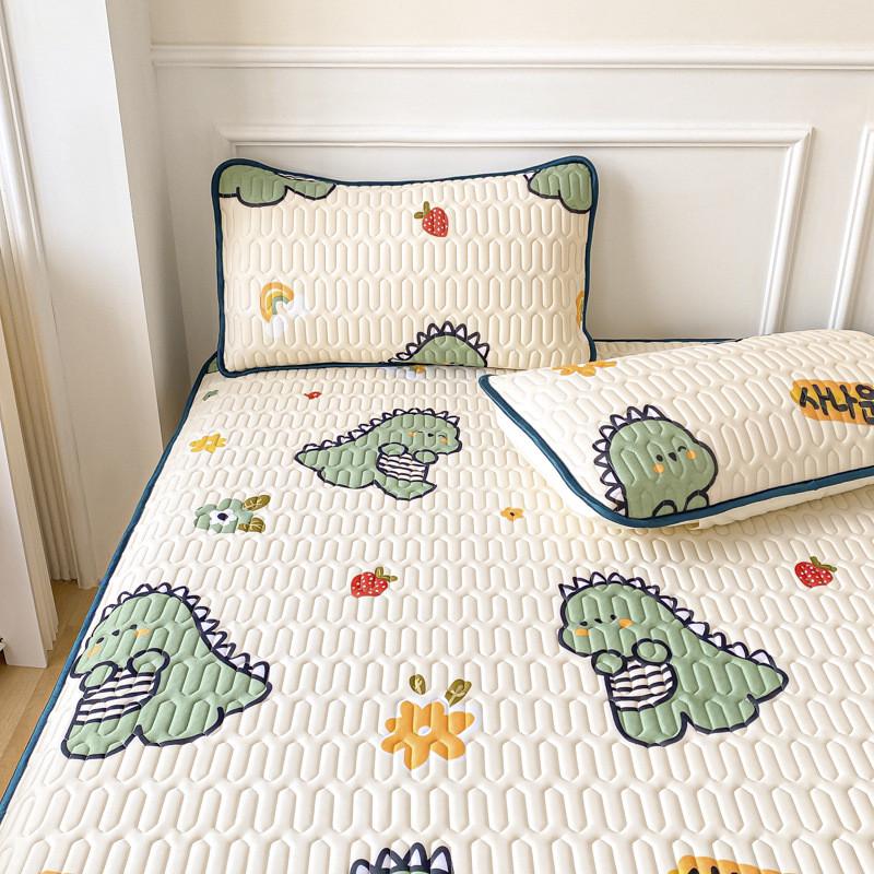 jw新款夏天2023乳胶凉席空调冰丝软席子三件套床笠款可水洗单人宿