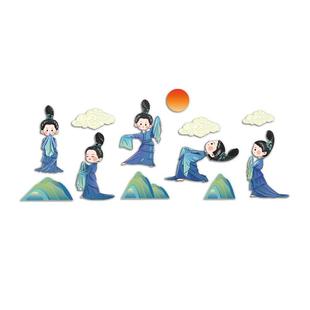 爆款！舞蹈青绿只此房教室布置幼儿园环创材料文化墙面装饰挂贴画