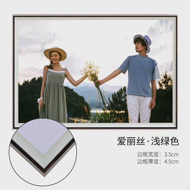 3n影楼婚纱照放大相框挂墙水晶边框窄照片墙结婚照冲印定制客厅