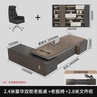 轻奢老板办公桌椅组合董事长总裁主管经理桌大班台烤漆办公室家具