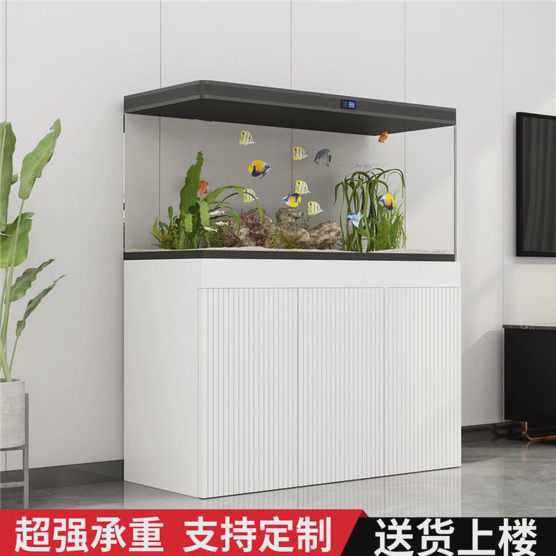 轻奢客厅中小型鱼缸底柜玄关隔断水族箱超白龟缸架子欧式家用架子