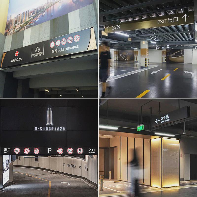 led灯箱地下车库停车场吊牌灯箱不锈钢地铁导向牌发光商场可定制