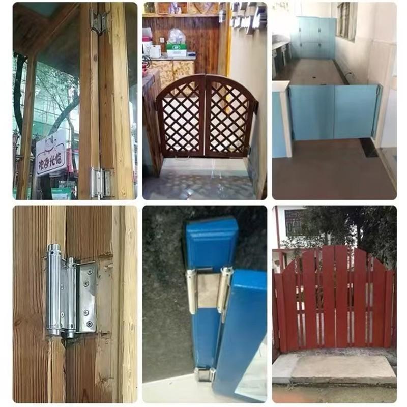 双向弹簧合页木门内外自由门双向缓冲自动铰链加厚不锈钢弹簧合页