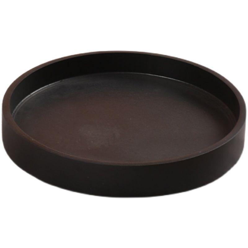 上水石乌金石假山盆景盆中型整块吸水石长方形圆形石头花盆底座