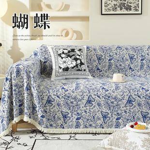 仿麻提花沙发巾沙发盖巾波西米亚风四季 2024新款 通用沙发套罩全盖
