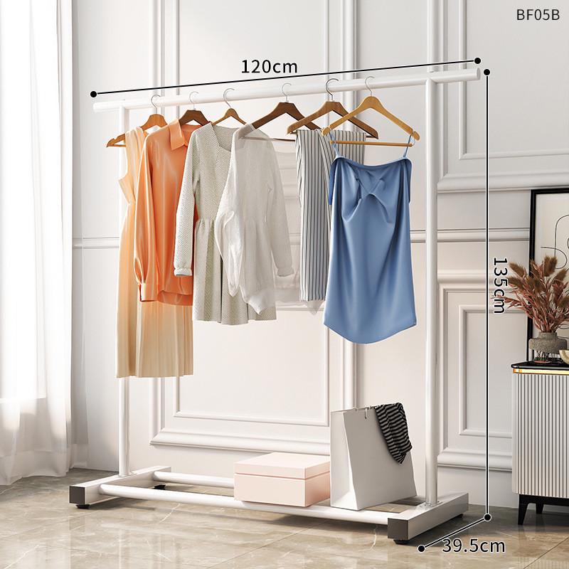 晒家用晾衣架挂架子阳台加粗加厚折叠简易房间室内落地凉衣服杆