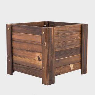 碳化防腐木花箱户外阳台种植花箱木制花桶园艺花盆长方形大号花槽