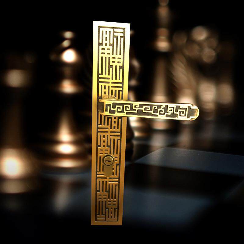 【弗尔尼】中式风格纯铜门锁是中国古典家装实木门门与原木的搭档