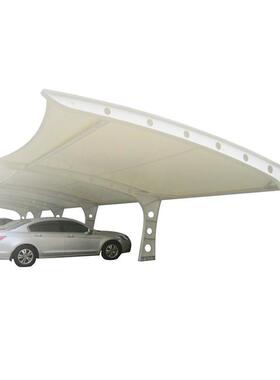 安装七字型膜结构车棚户外遮阳挡雨汽车篷张港工厂小区停车蓬