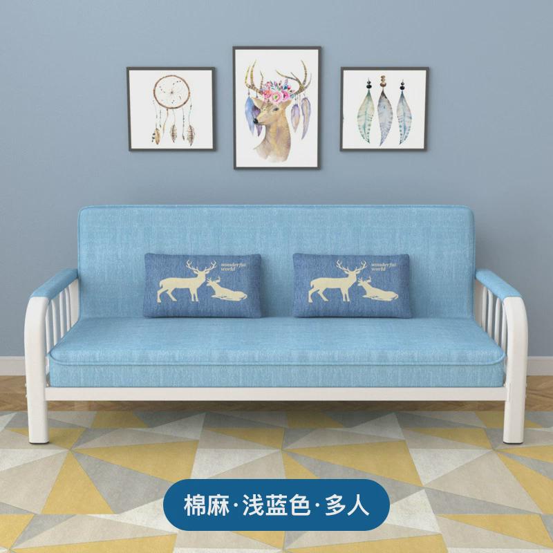 布艺沙发小户型双人出租房单三人多功能客厅可折叠沙发床两用简易
