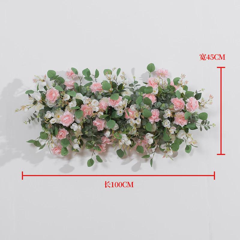 新款仿真玫瑰花排户外婚礼背景舞台橱窗长条花布置展厅装饰仿真花
