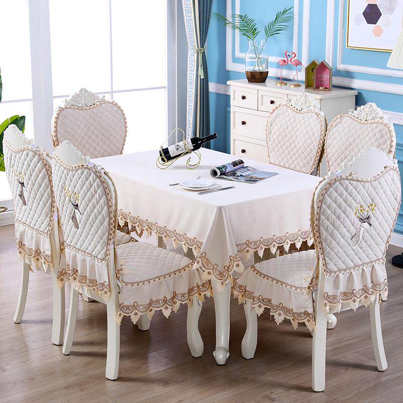 转盘圆桌布欧式套装通用椅子垫家用台布实木餐桌椅套餐椅套椅新品