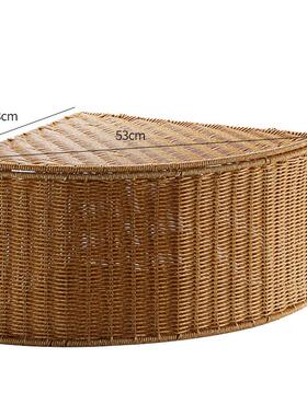 61k3扇形卧室衣柜弧形收纳筐转角置物篮家用墙角三角储物箱仿藤