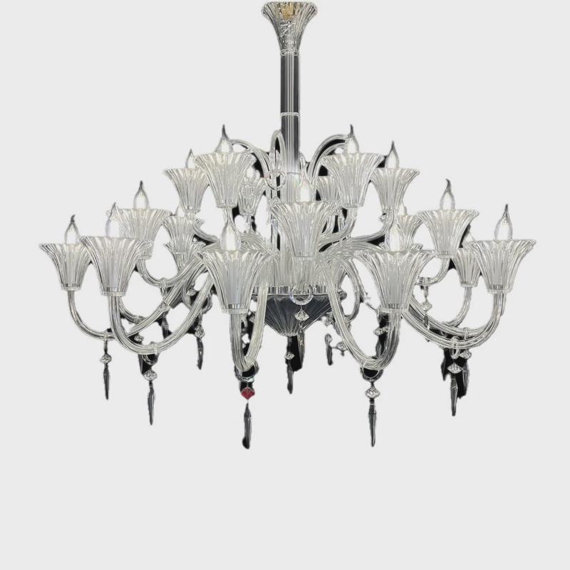 法式水晶玻璃吊灯客厅灯现代简约轻奢家用灯豪华酒店卧室餐厅灯