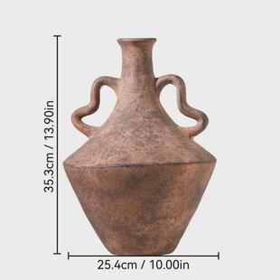饰品中古酒店艺术插花花器家居摆件 陶瓷花瓶寂侘复古风民宿装