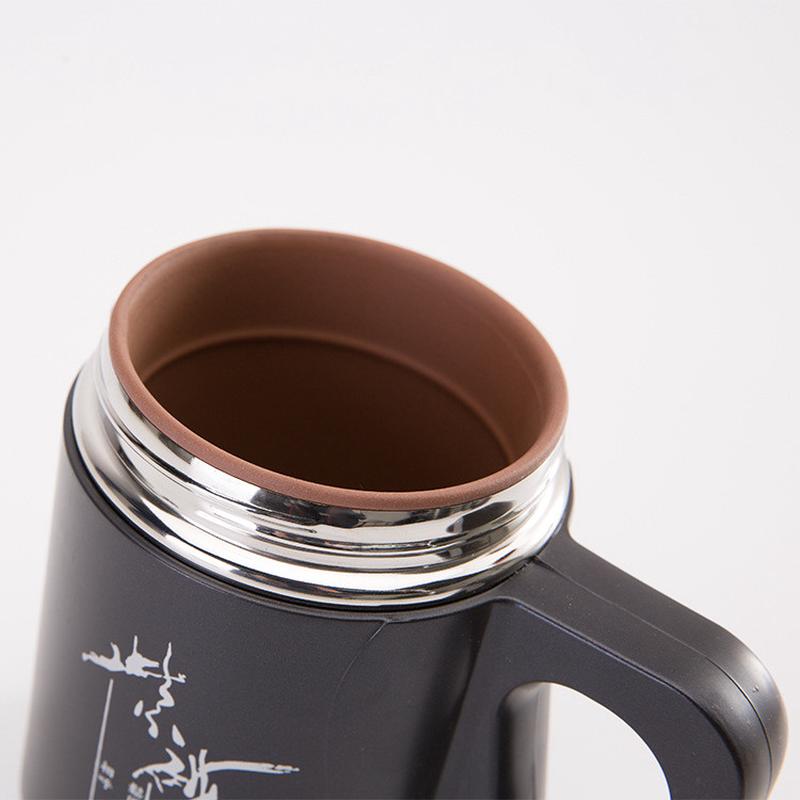 现货网红可批大容量紫砂杯男女士带手柄陶瓷杯办公泡茶杯保温水杯