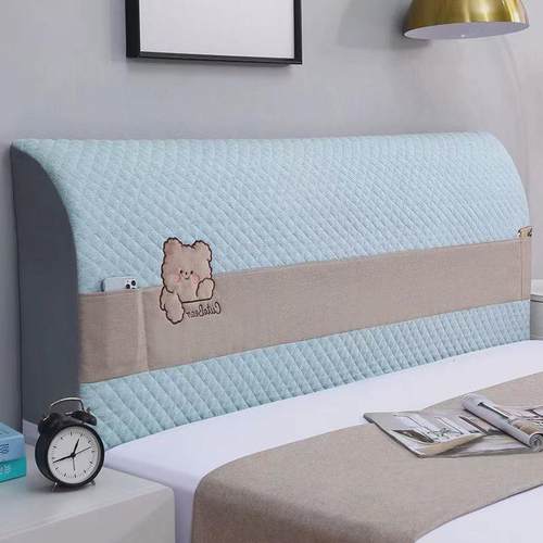 床头罩四季通用床头套防尘罩床头保护套夹棉加厚全包实木欧式四季