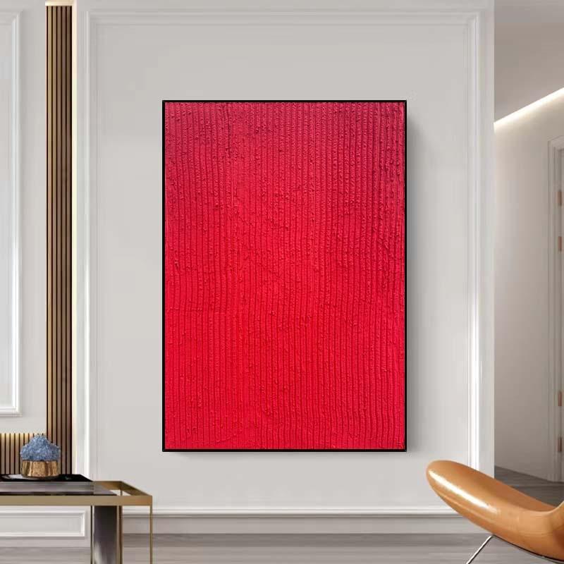 客厅装饰画手绘油画红红火火抽象肌理画办公室现代简约玄关过道画
