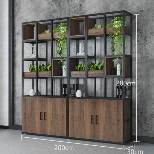 办公室隔断装饰铁艺置物架书架餐厅屏风工业风镂空展示架花架