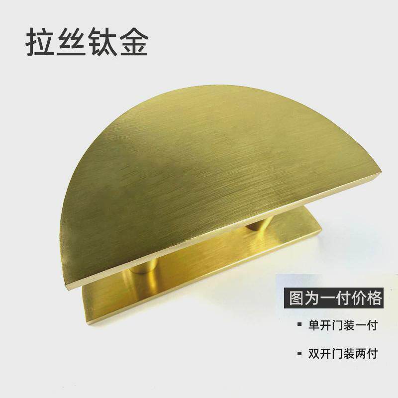 现代简约半圆形现黑色拉手白色玻璃门把手定制logo大门拉手铝合金