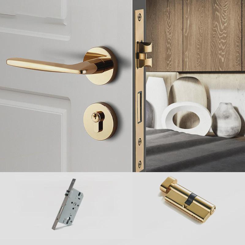 极简卧室室内房门浴室门锁简约静音门锁卫生间锁具上提反锁批发