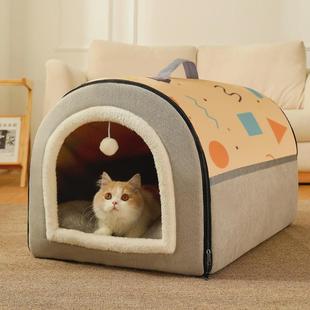 通用 猫窝冬季 保暖封闭式 可拆洗新款 猫房床垫子级大猫子超狗窝四季