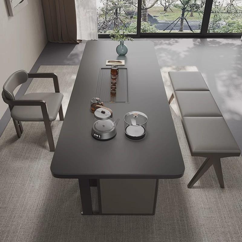 茶台轻奢现代高级感设计师茶桌创意茶室泡茶办公室高端岩板茶台桌