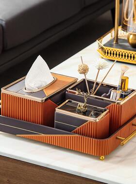 7yx批发纸巾盒轻奢家用餐桌茶几欧式纸抽盒设计感现代简约客厅抽