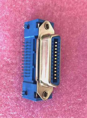 57系列焊板式GPIB连接器IEEE488CN24PIN母座铆合式弯插板蓝色塑胶