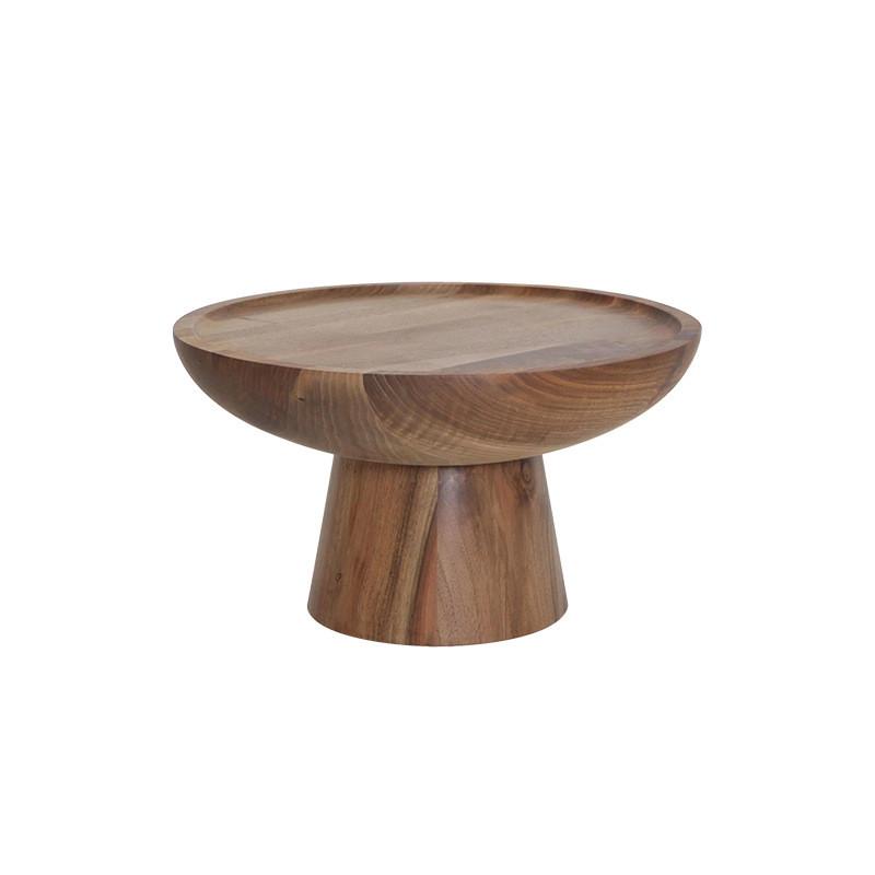 户外实木茶几木墩边几阳台小茶几室外藤沙发角几柚木设计师小圆台