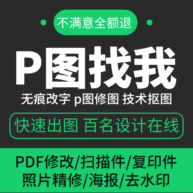 p修图改字图片处理一寸照片修改ppt代做