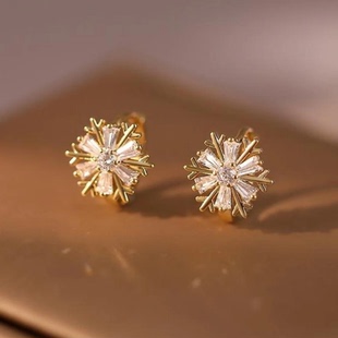 高级感雪花耳扣女小巧精致气质耳环新款 韩式 耳饰 下单立减60元