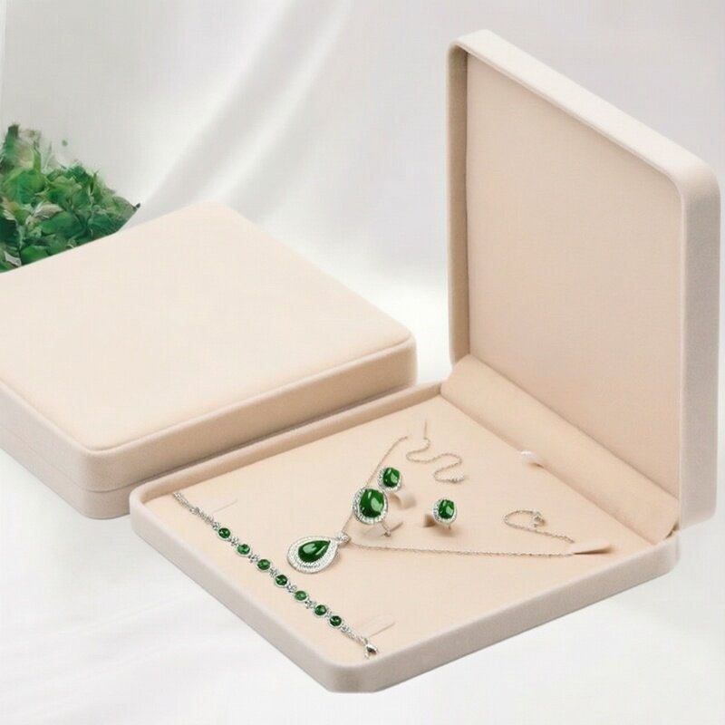 高档绒布珠宝首饰盒戒指耳钉手链项链盒4件套装盒珍珠项链包装盒