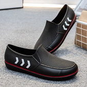 男士 防滑防水耐磨雨靴厨房工地劳保胶鞋 浅口夏季 套鞋 时尚 低帮雨鞋