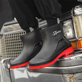 短筒雨鞋 厨房套鞋 男士 防滑防水鞋 钓鱼 雨靴女秋冬加绒保暖胶鞋 时尚