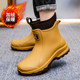 雨鞋 加绒保暖时尚 短筒男款 女雨靴防滑耐磨胶鞋 水靴 成人防水鞋 新款